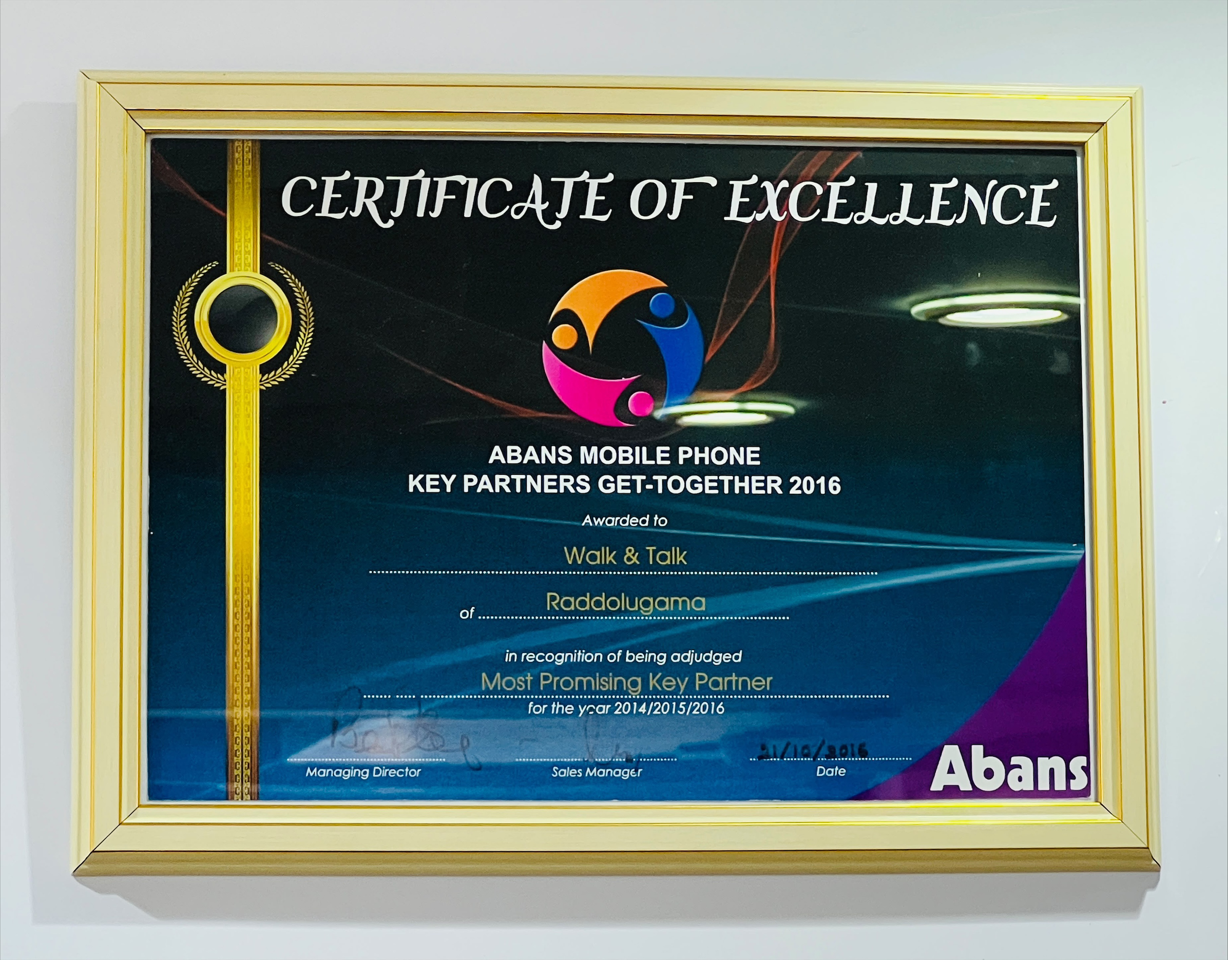 Award Certificate
