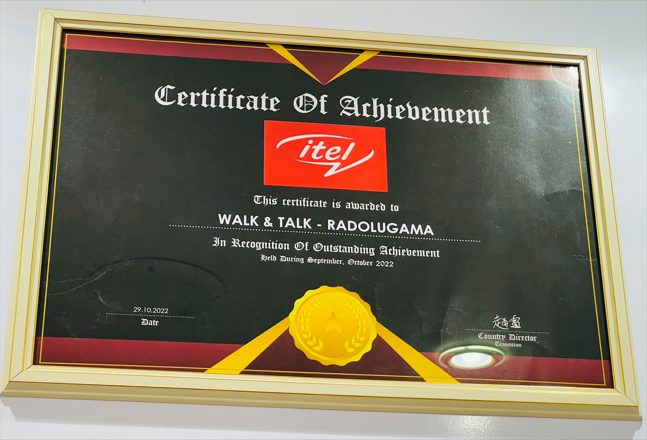 Award Certificate