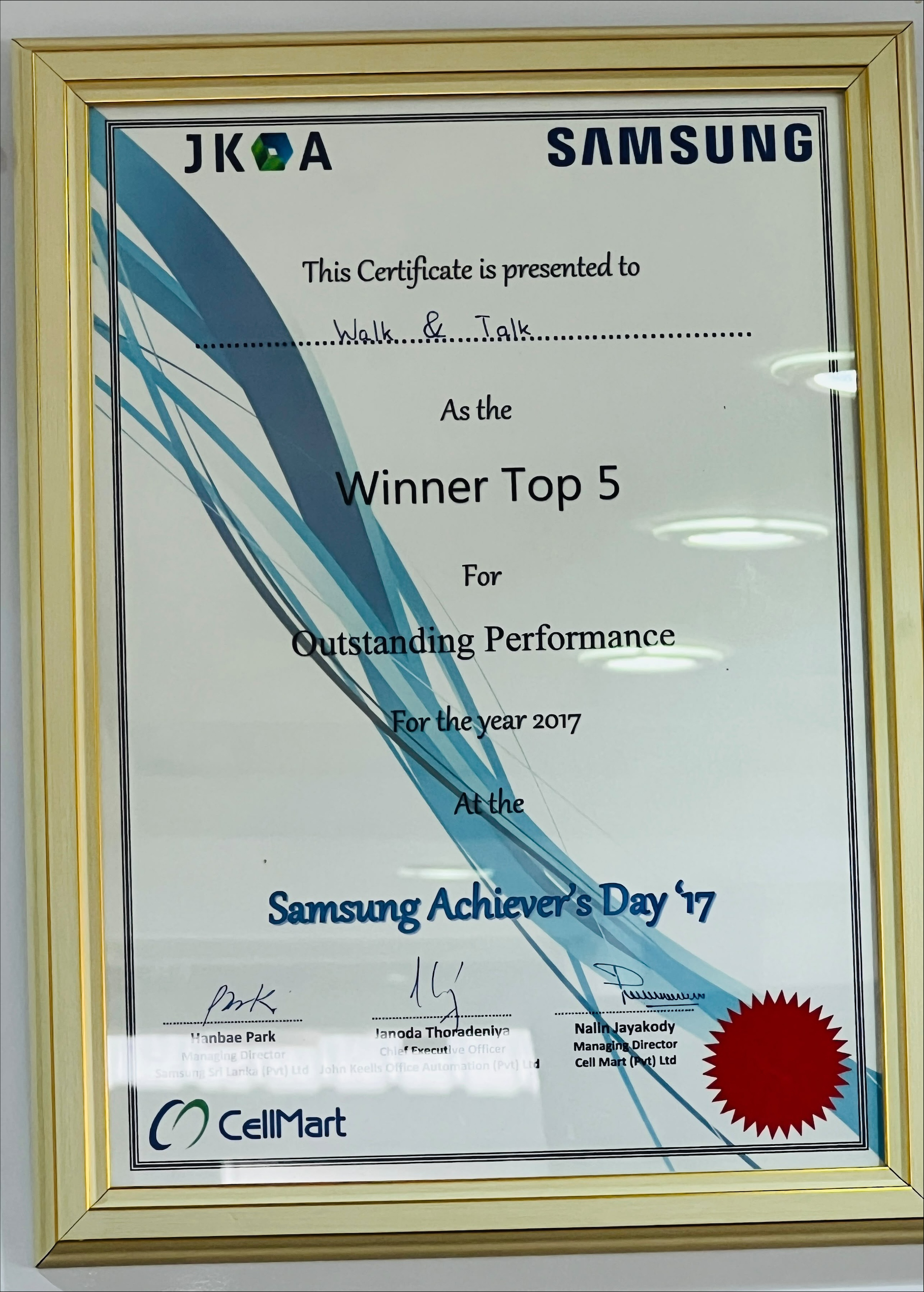 Award Certificate