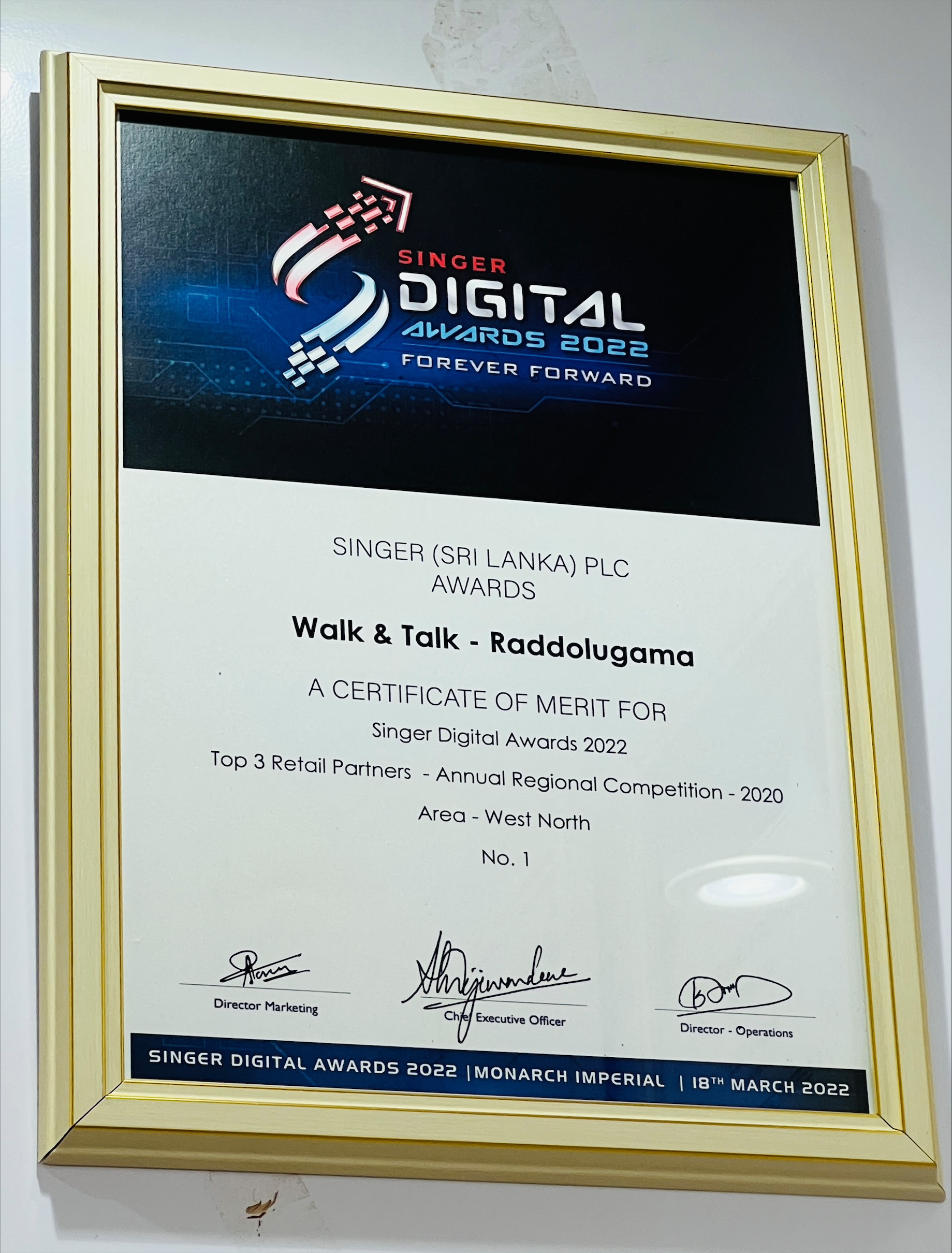 Award Certificate
