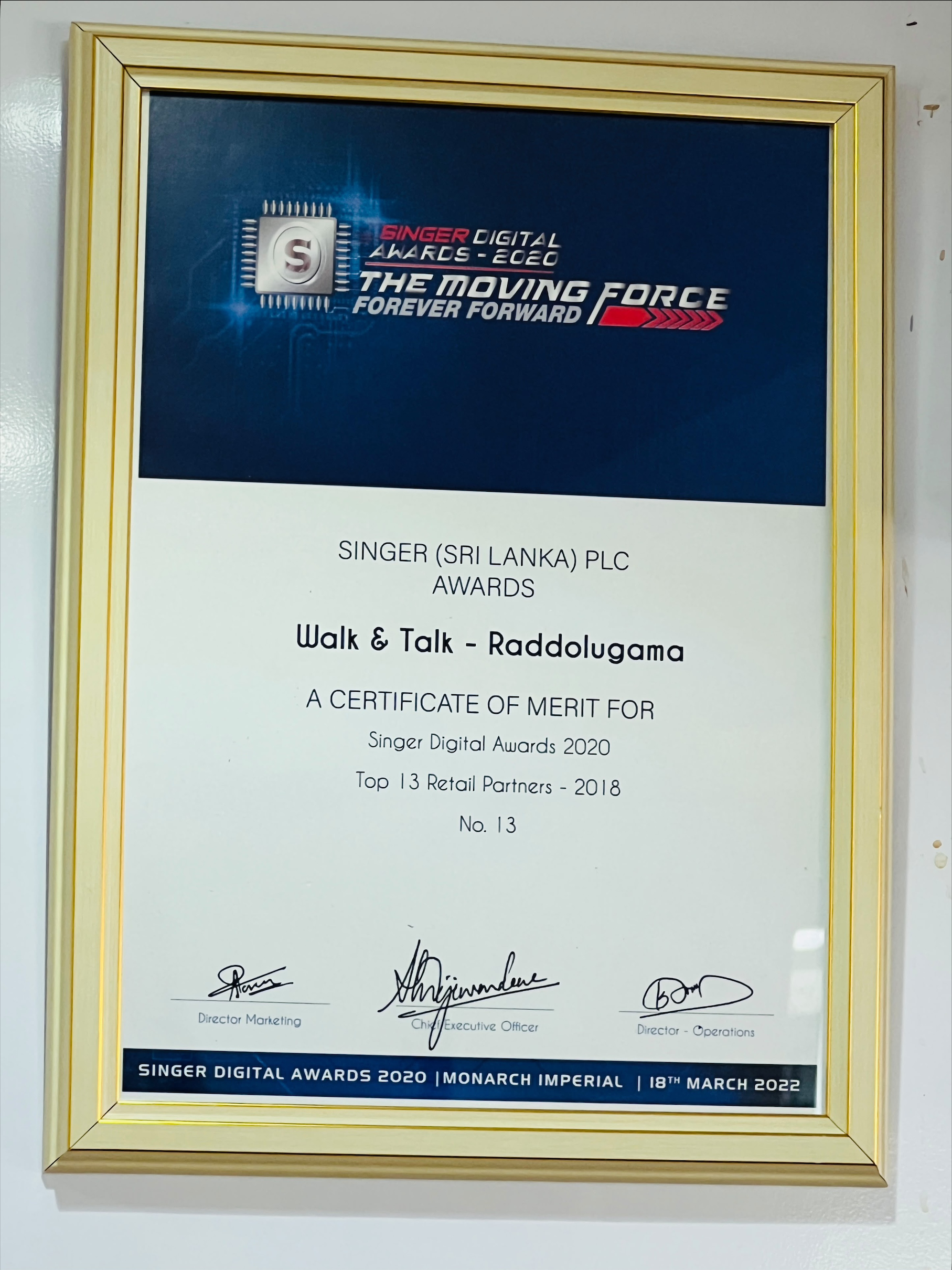 Award Certificate