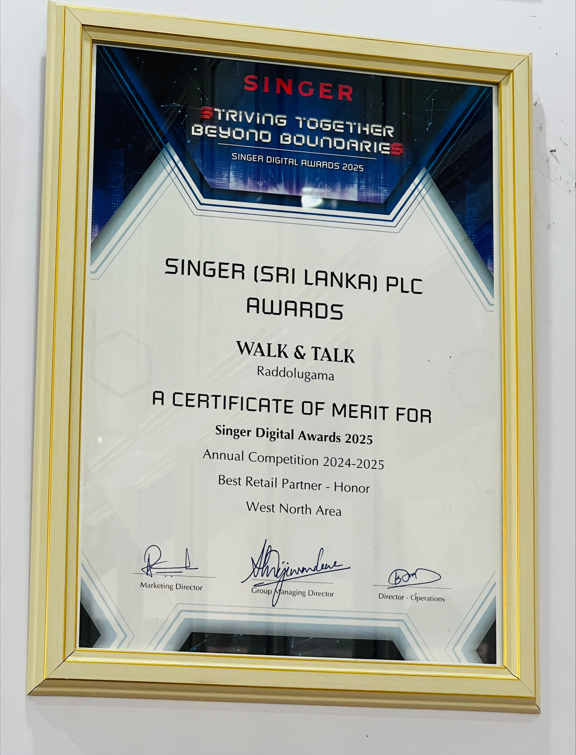 Award Certificate